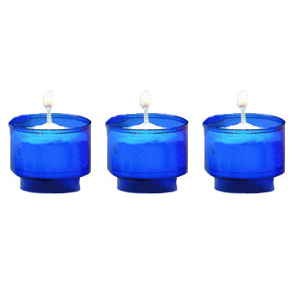 Will & Baumer 6-Hour Brite-Lite Votive candles in Blue Container