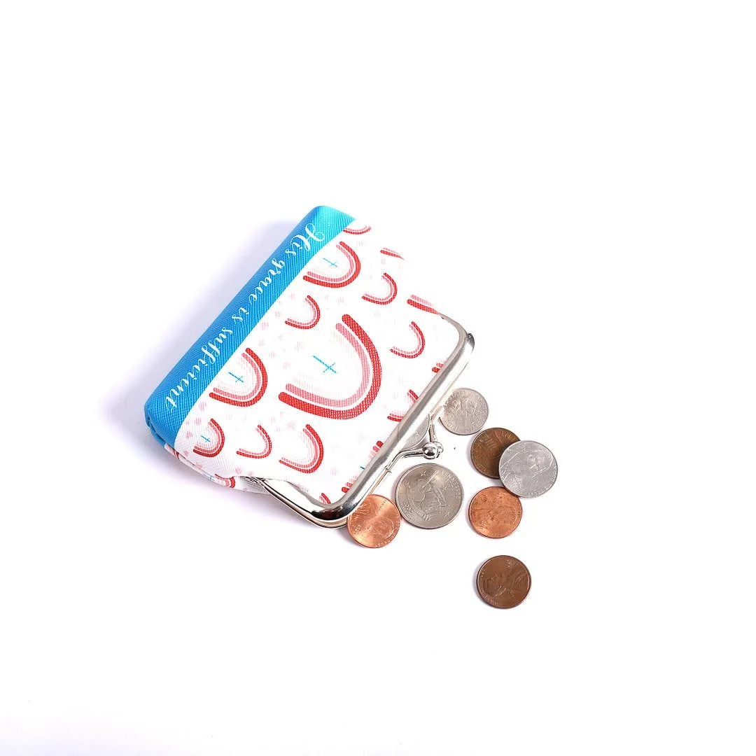 COIN PURSE HIS GRACE IS SUFFICIENT RAINBOWS
