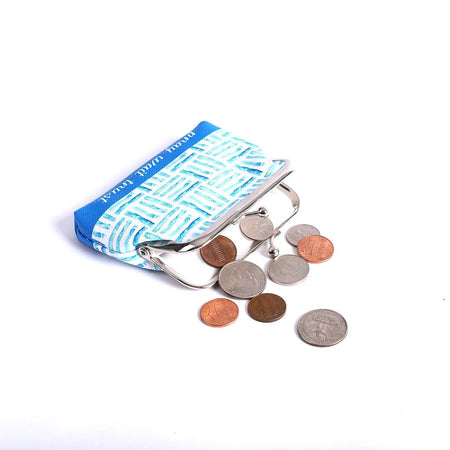 COIN PURSE PRAY WAIT TRUST BLUE