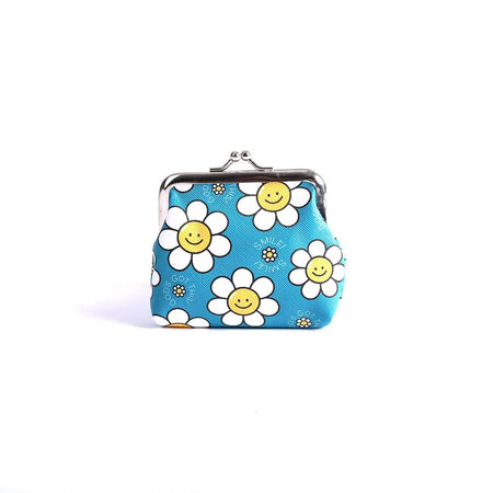 COIN PURSE SMILE DAISIES TEAL