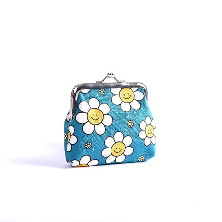 COIN PURSE SMILE DAISIES TEAL