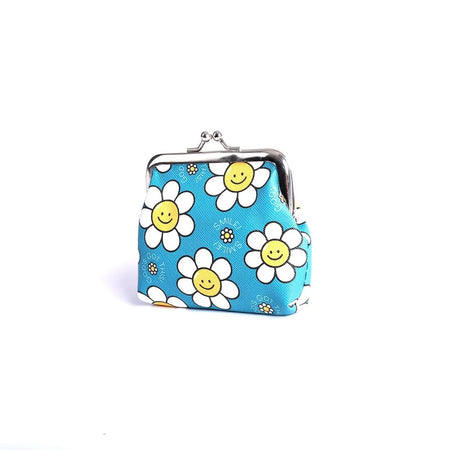 COIN PURSE SMILE DAISIES TEAL