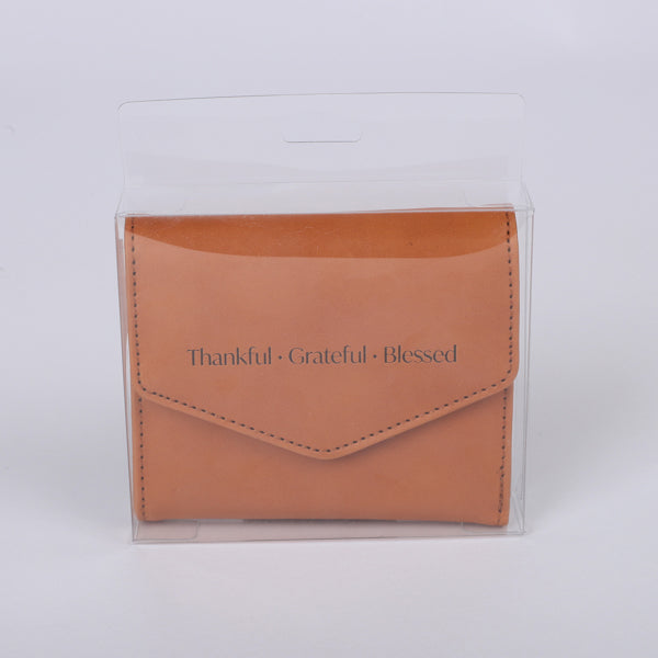 WALLET PU WOMEN'S THANKFUL BROWN