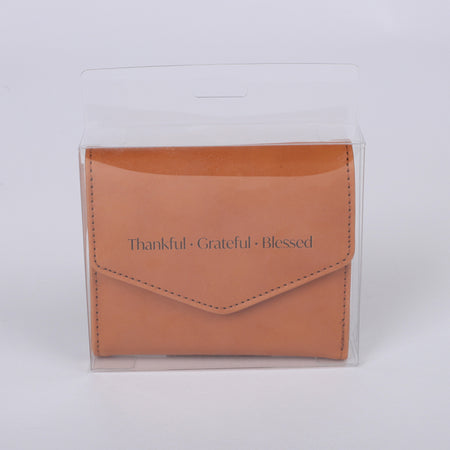 WALLET PU WOMEN'S THANKFUL BROWN