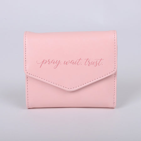 WALLET PU WOMEN'S PRAY WAIT TRUST PINK