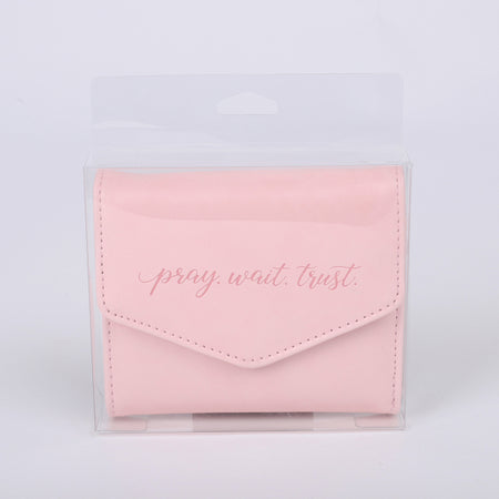 WALLET PU WOMEN'S PRAY WAIT TRUST PINK