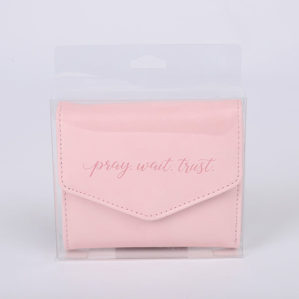 WALLET PU WOMEN'S PRAY WAIT TRUST PINK