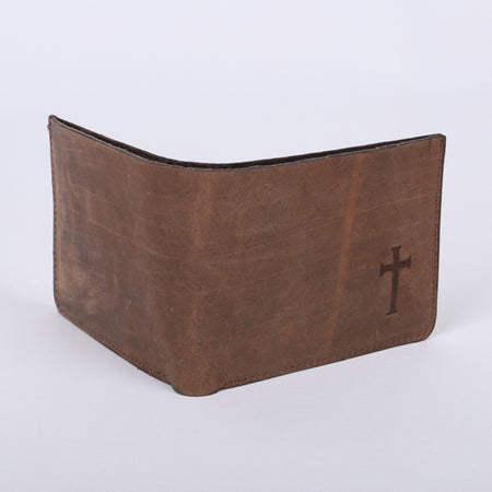 WALLET LEATHER MEN'S CROSS BROWN