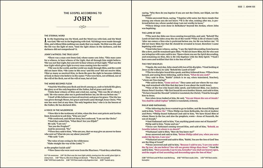 NKJV, Journal the Word Bible, Red Letter Edition, Comfort Print – Hardcover, Stone by HarperCollins, product view 3