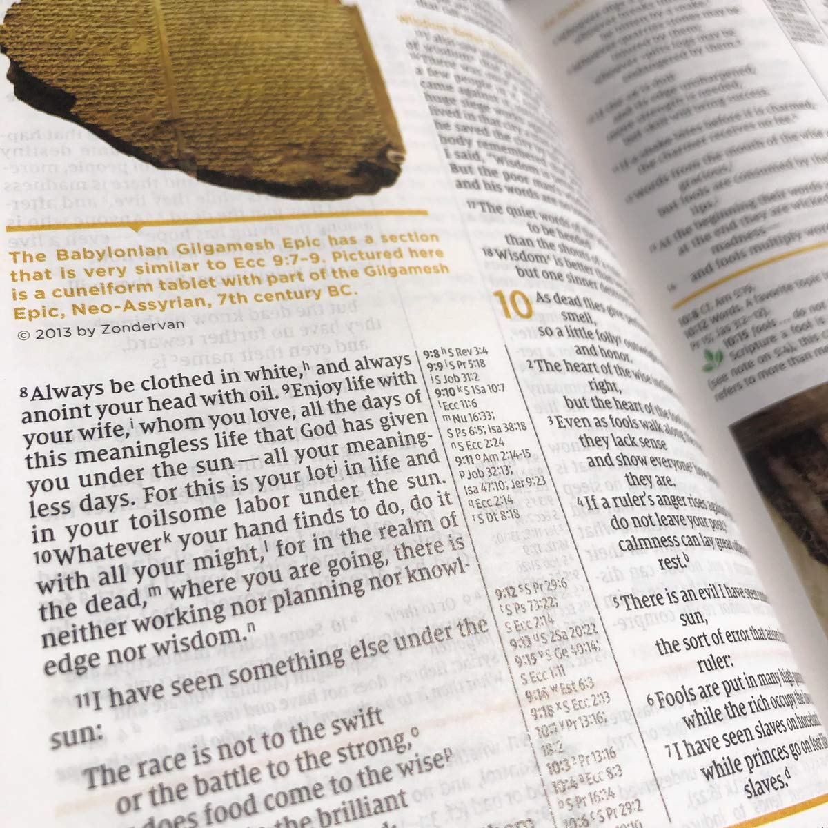 NIV Study Bible, Fully Revised Edition, Red Letter, Comfort Print – Leathersoft™, Navy/Tan, Thumb Indexed, product view 6