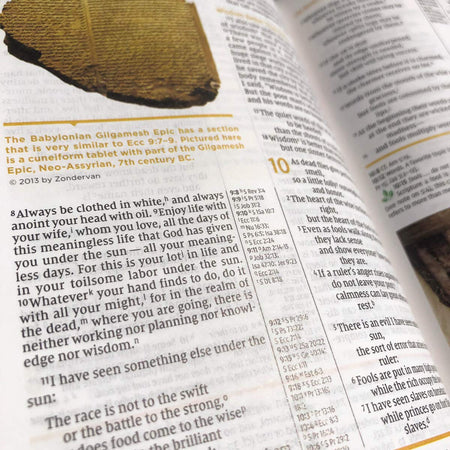 NIV Study Bible, Fully Revised Edition, Red Letter, Comfort Print – Leathersoft™, Navy/Tan, Thumb Indexed, product view 6