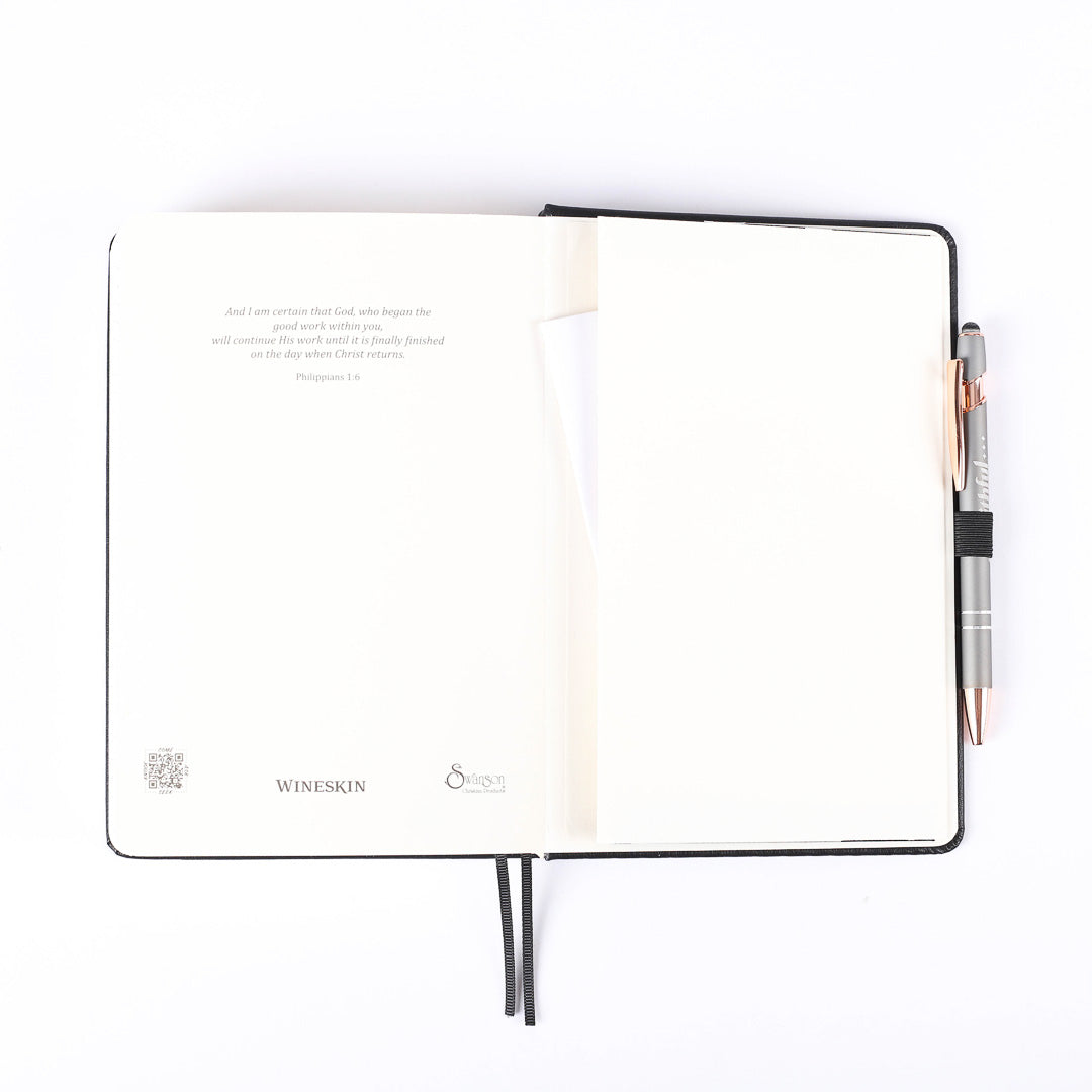 JOURNAL WINESKIN HARD COVER 420PG - BLACK