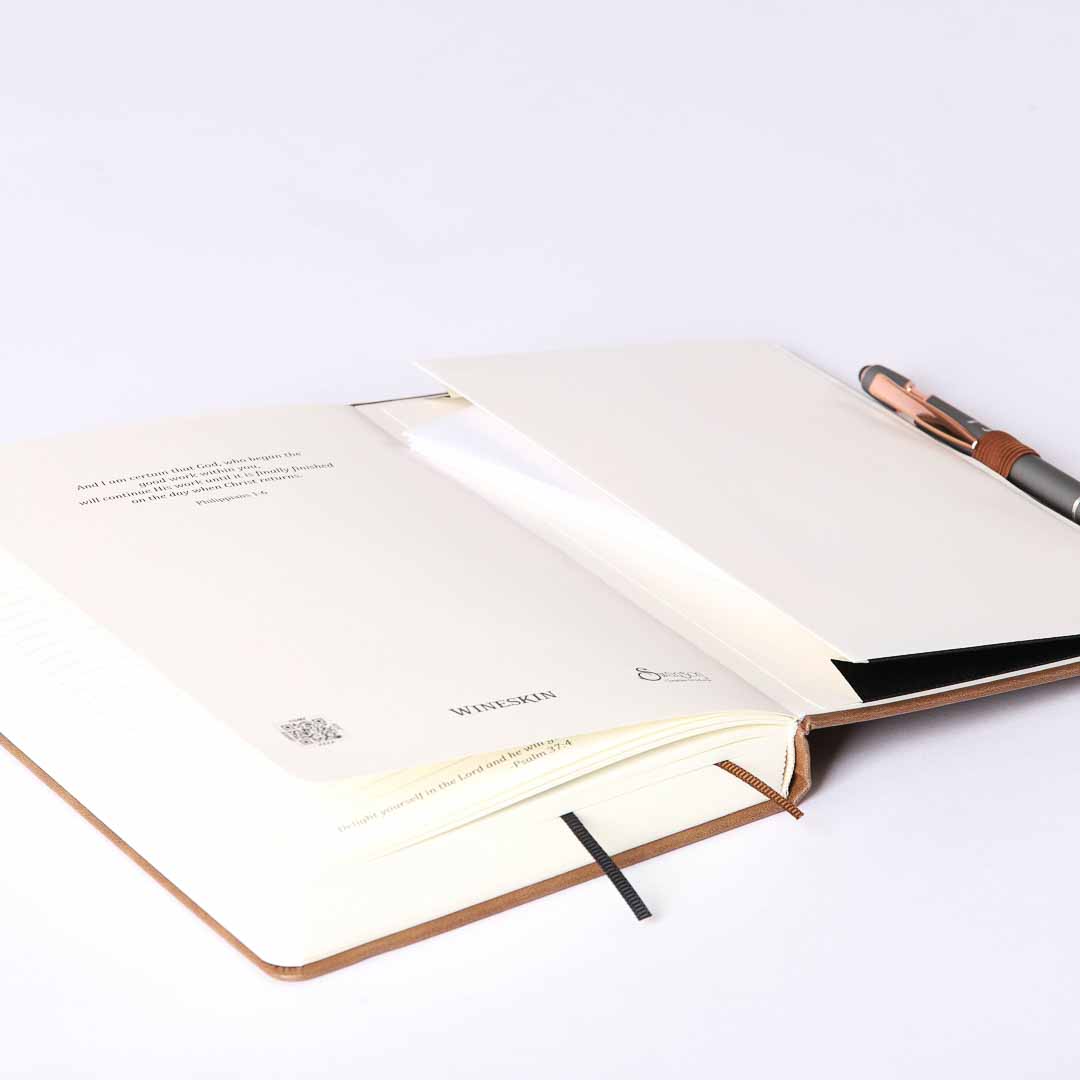 JOURNAL WINESKIN HARD COVER 420PG - TAN