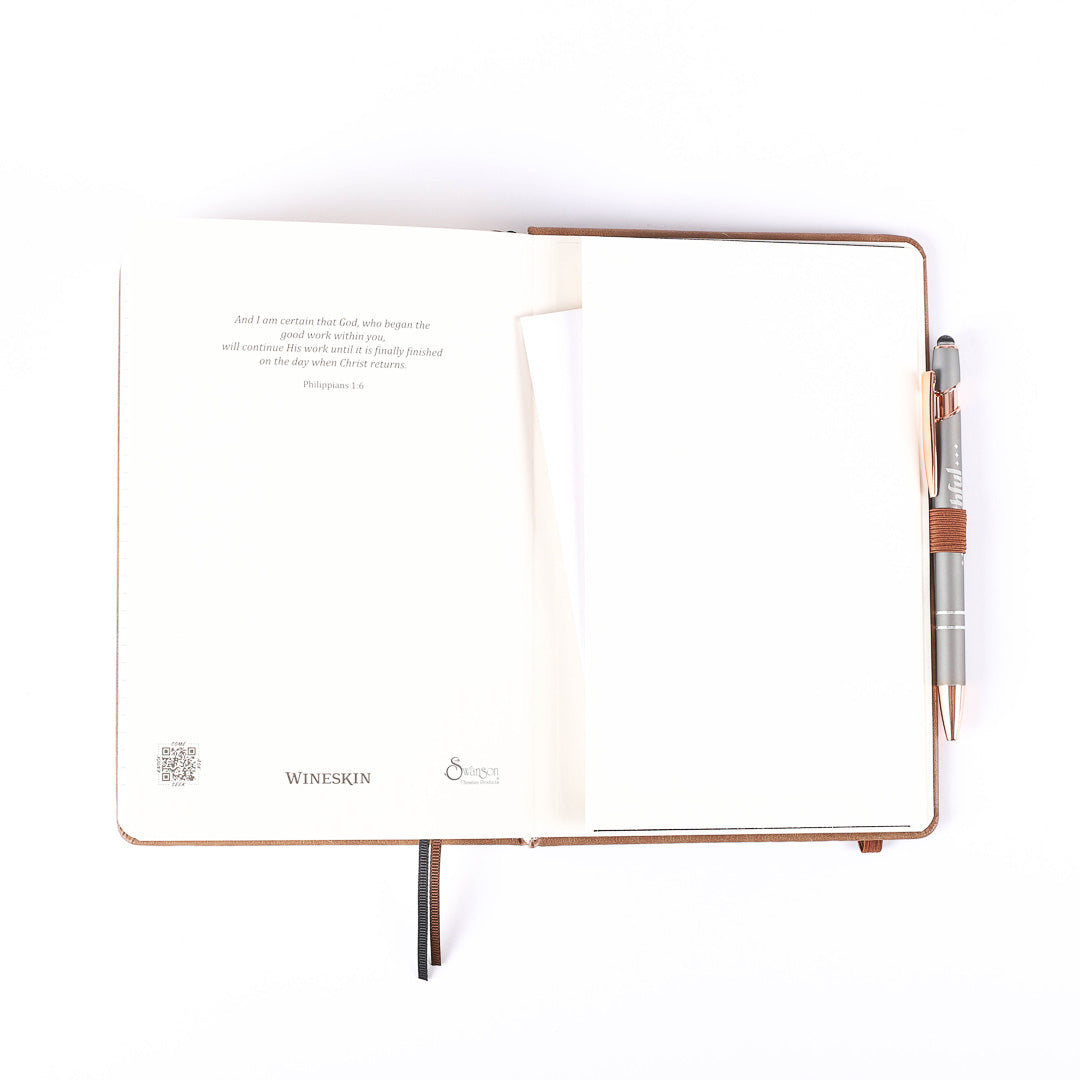 JOURNAL WINESKIN HARD COVER 420PG - TAN