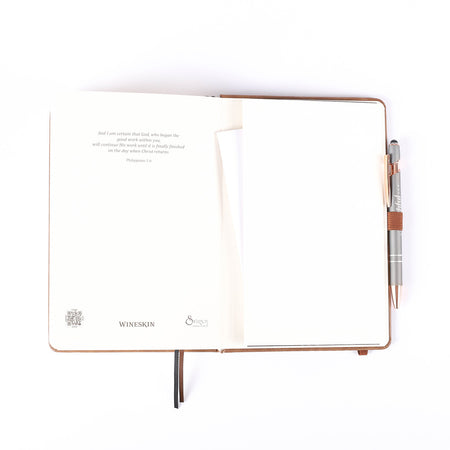 JOURNAL WINESKIN HARD COVER 420PG - TAN