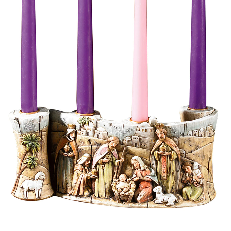 Nativity Scroll Advent Candleholder by Christian Brands, product view 2