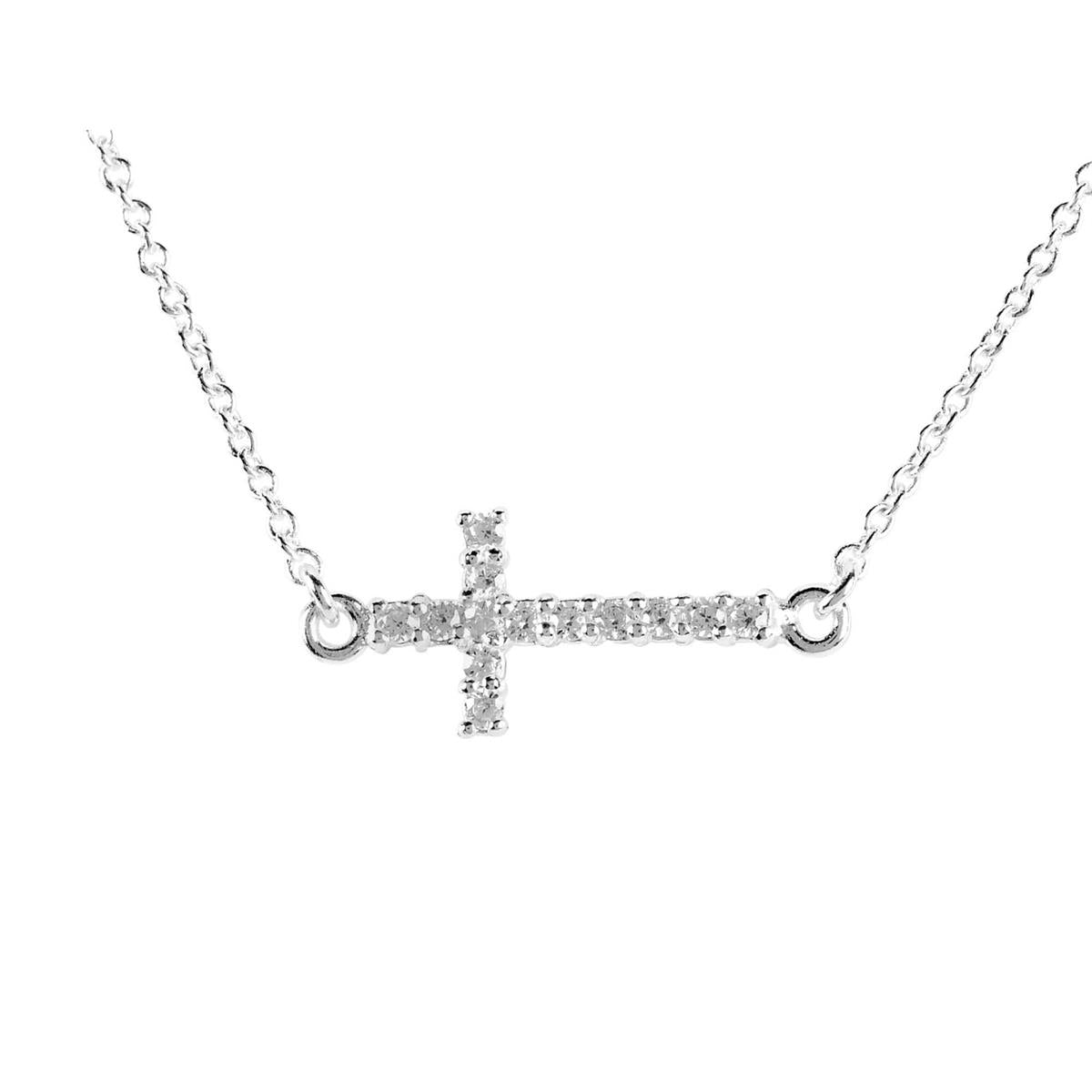 Dainty Sideways Cross Necklace by Dicksons