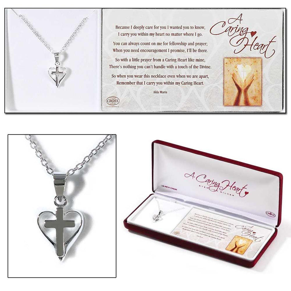 A Caring Heart Cross Necklace by Dicksons