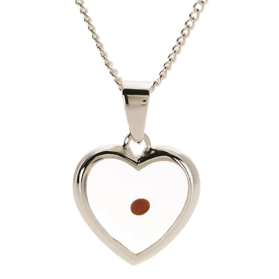 Heart with Clear Interior and Mustard Seed Silver-Plated 18-Inch Pendant by Dicksons