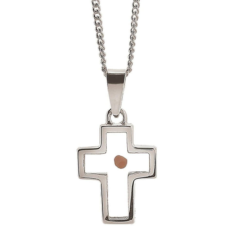 Necklace Silver Plated Mustard Seed Cross-18"ch by Dicksons