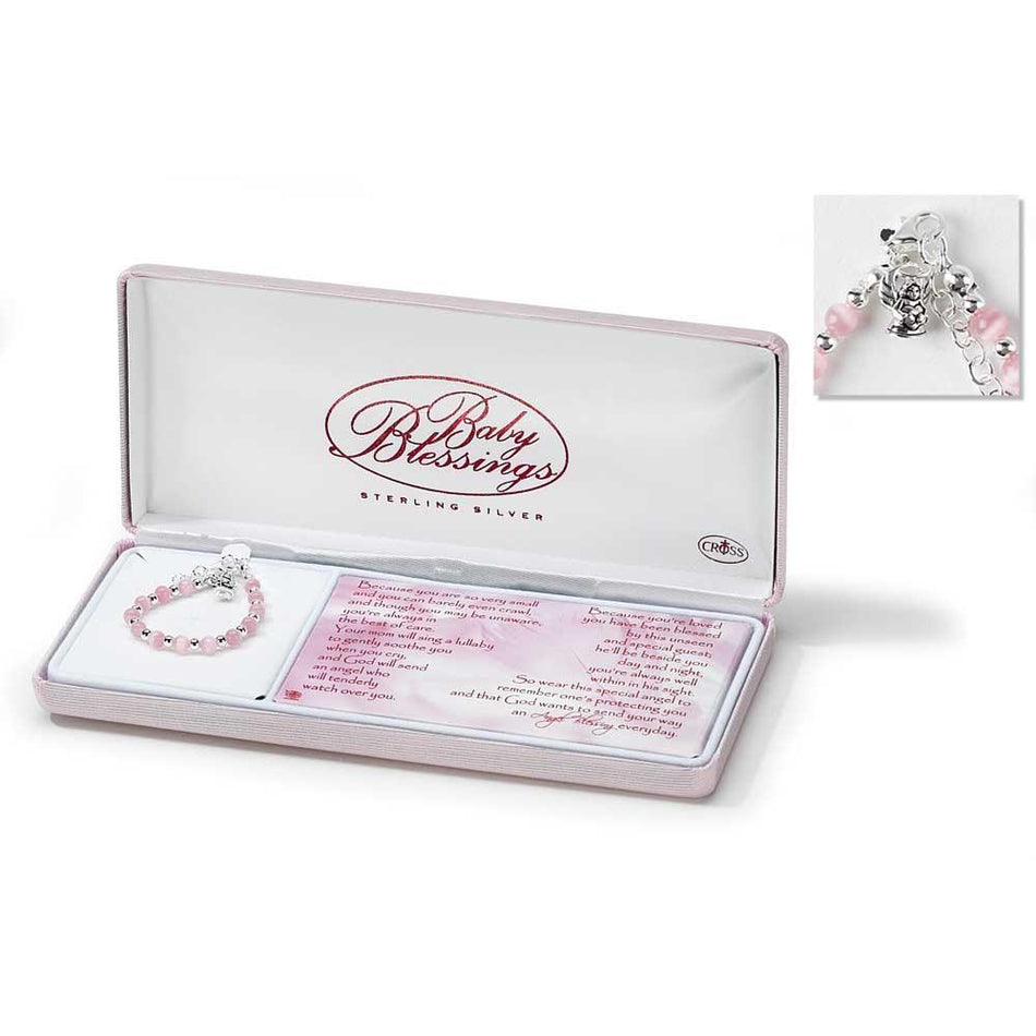 Bracelet Silver Plated Angel/pink Catseye-lbox by Dicksons