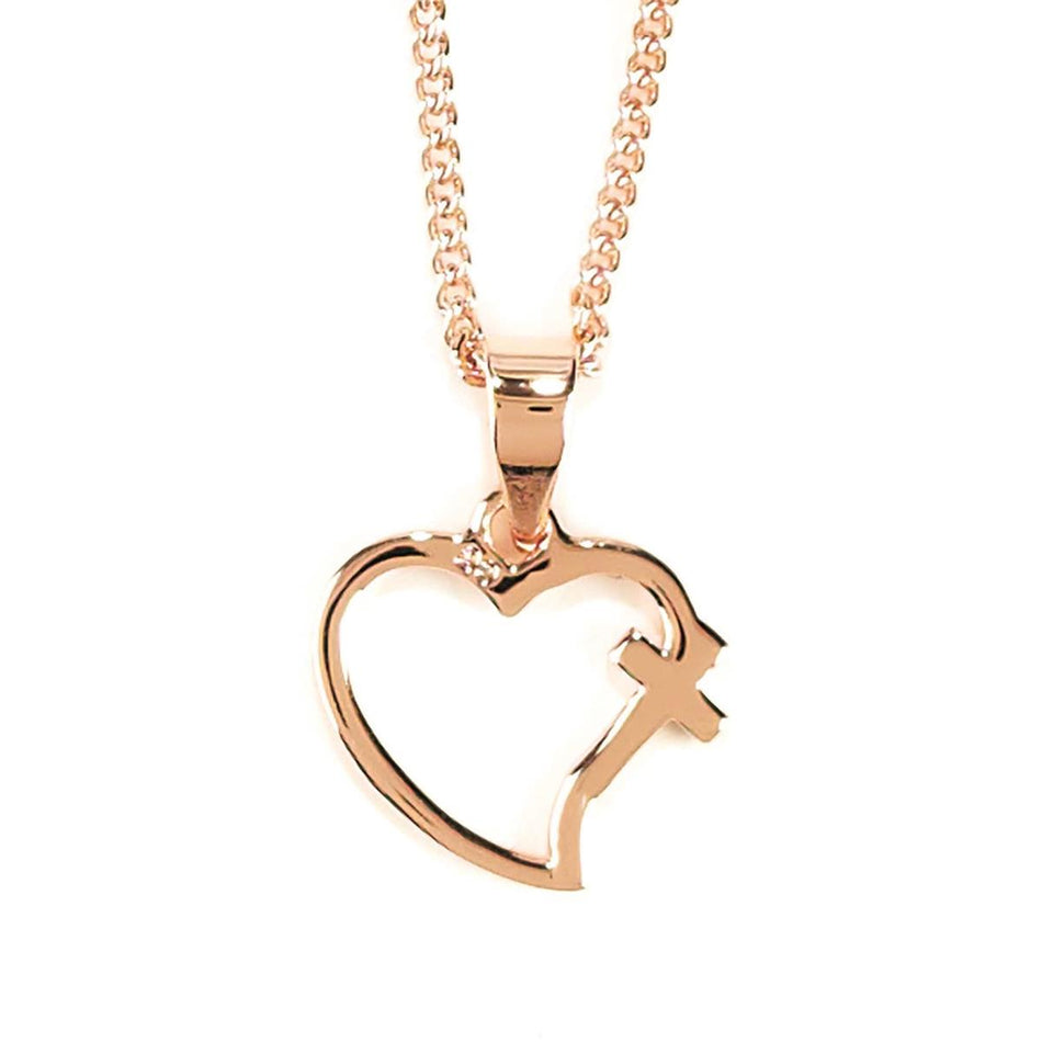 Necklace rgp Open Heart/Cross-18"ch by Dicksons