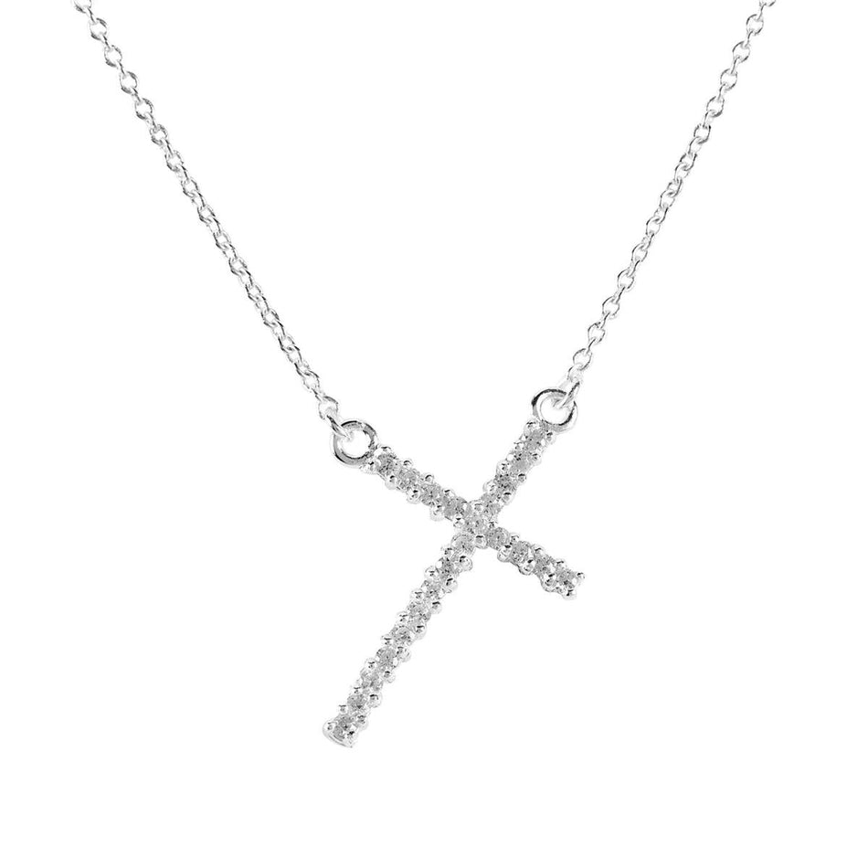 Necklace Silver Plated the Calvary Cross-18"ch by Dicksons