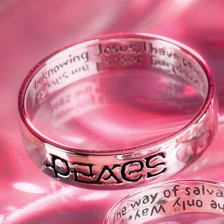 Ring Sterling Silver Peace/saved Card by Dicksons