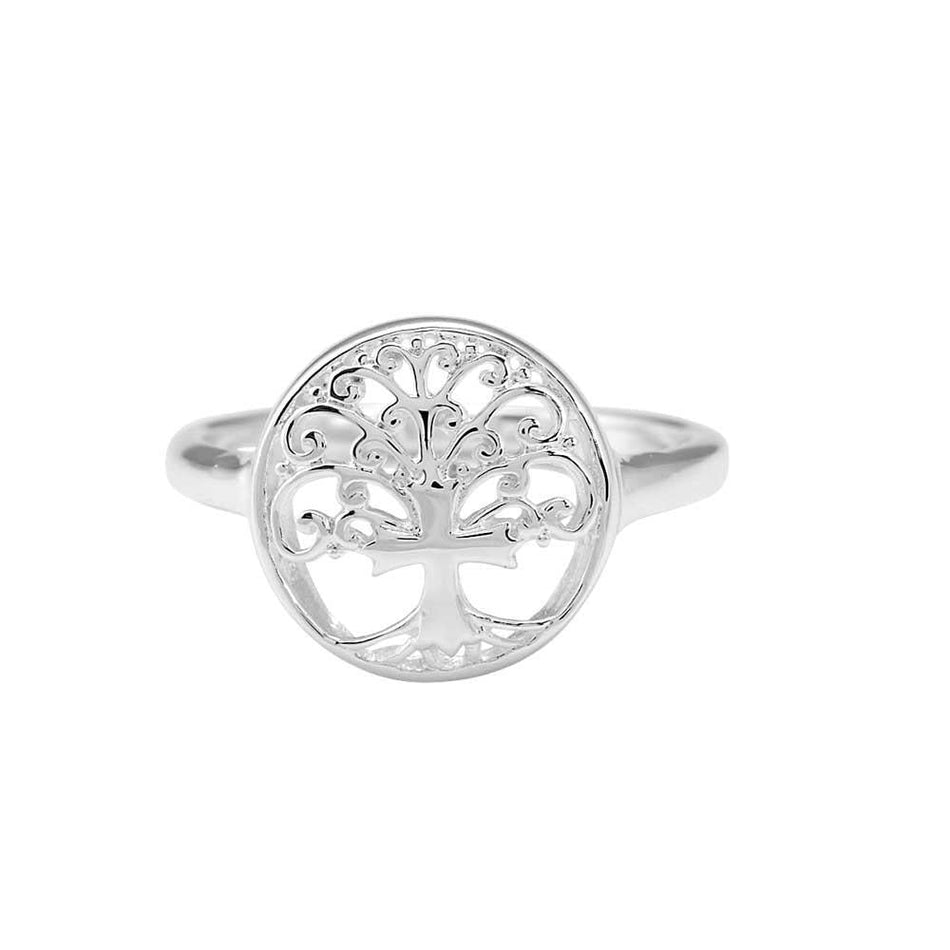 Ring Tree of Life/Cross Silver Plated 9/16" by Dicksons
