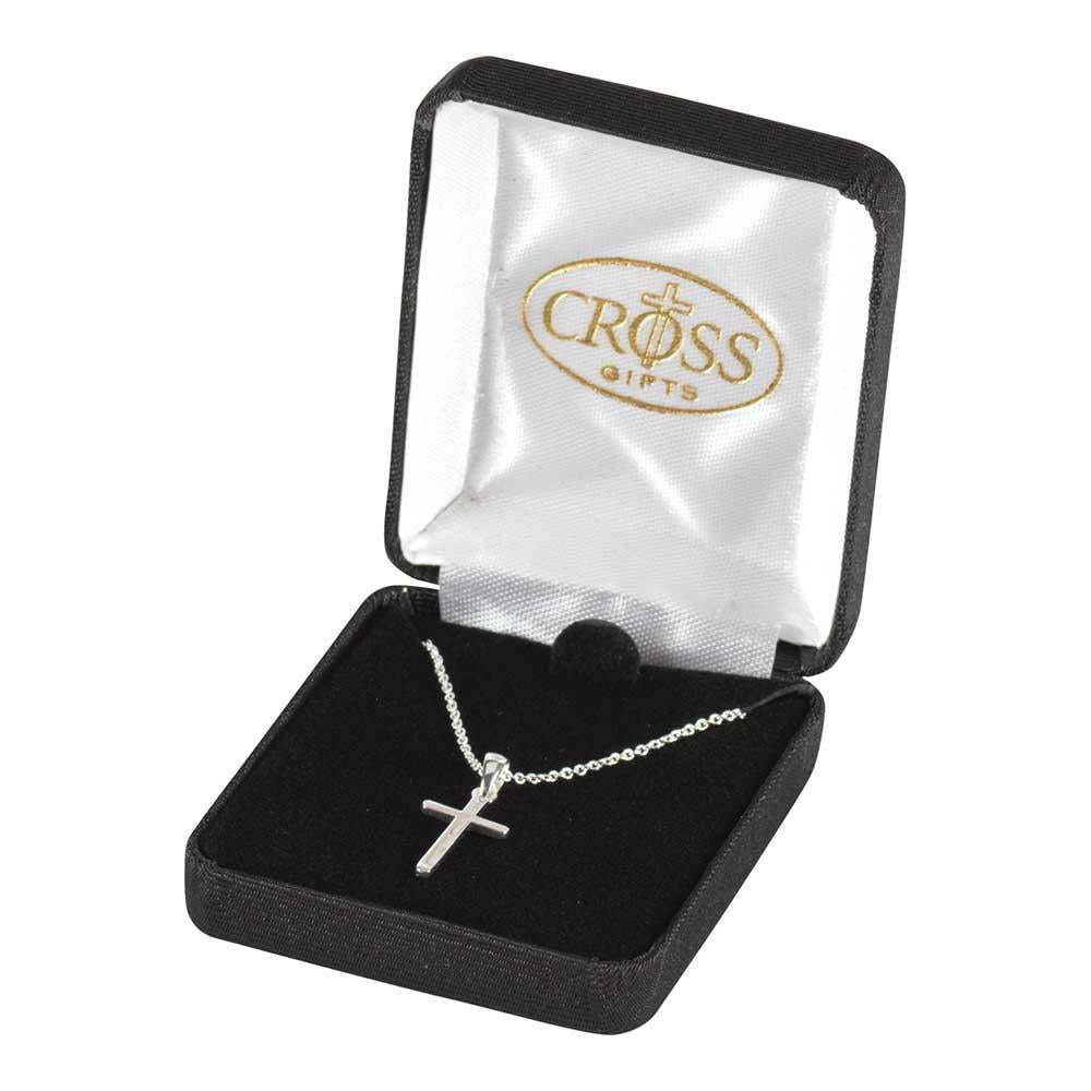 Necklace Silver Plated 11/16" Box Cross-18"chain by Dicksons, product view 2