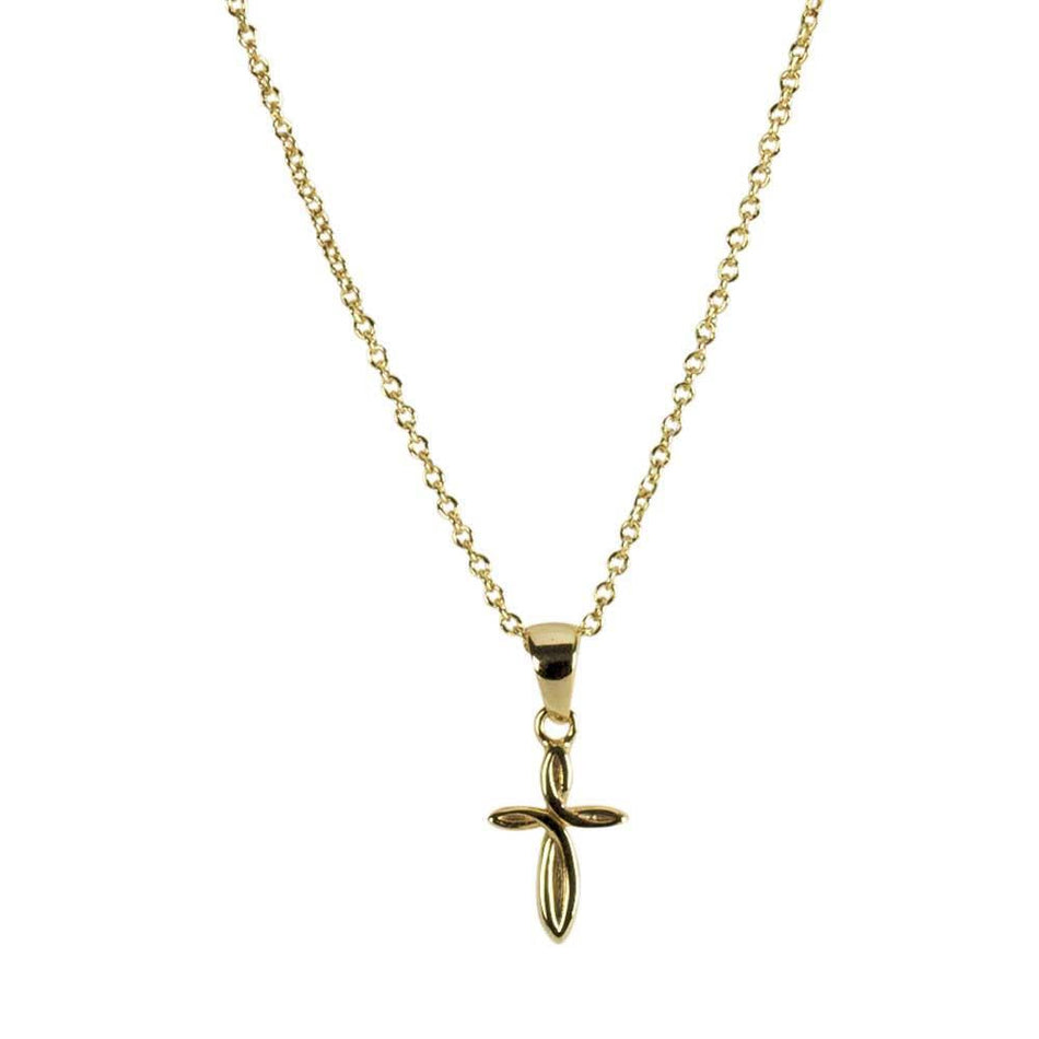 Esther 4:14 Mini Cross Gold Plated 18 Inch Stainless Steel Necklace by Dicksons, product view 2
