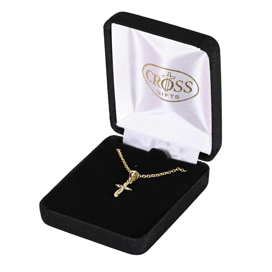 Mini Twisted Ribbon Cross, Gold Tone 18 Inch, Plated Metal by Dicksons, product view 2