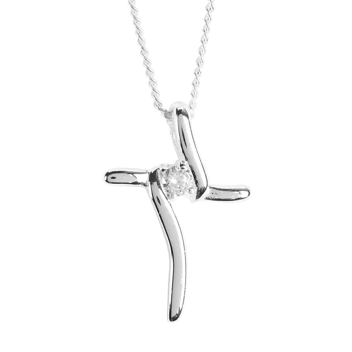 Necklace Proverbs 31 Curved Cross Cz by Dicksons, product view 2