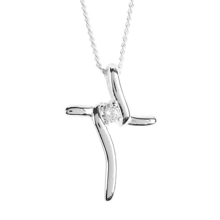 Necklace Proverbs 31 Curved Cross Cz by Dicksons, product view 2