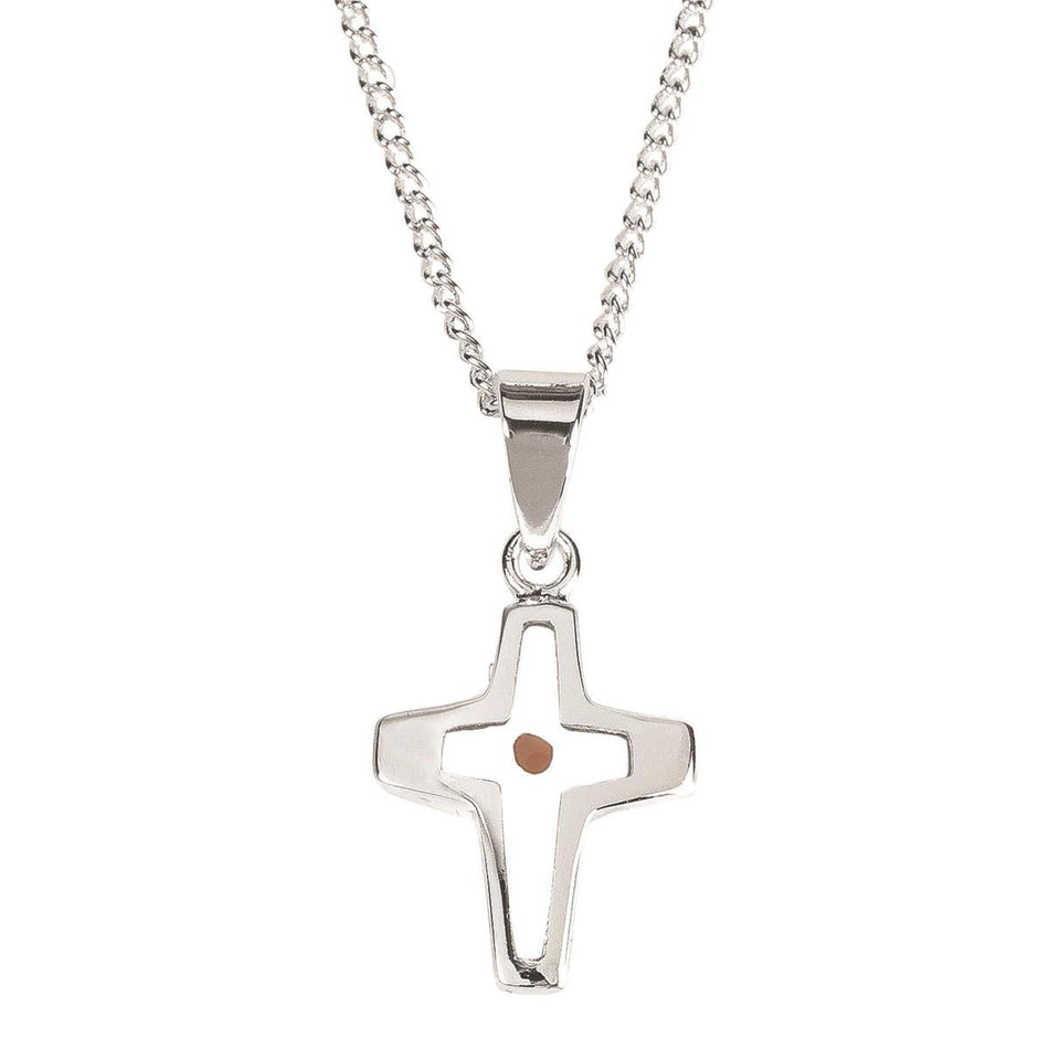 Necklace mustard Seed Mini Cross Silver Plated 16" Ch (73-5821P) by Dicksons
