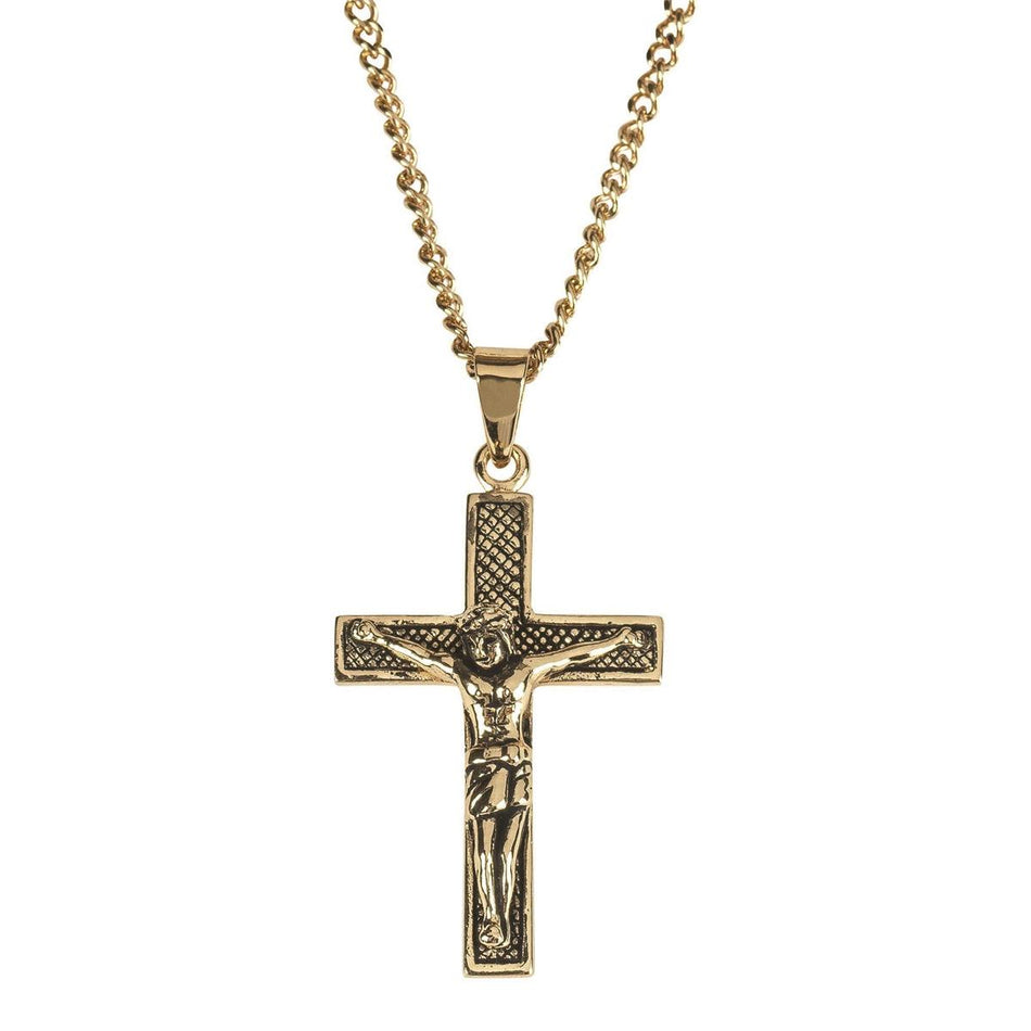 Necklace Crucifix/corpus Gold Plated Ox 24"CH by Dicksons