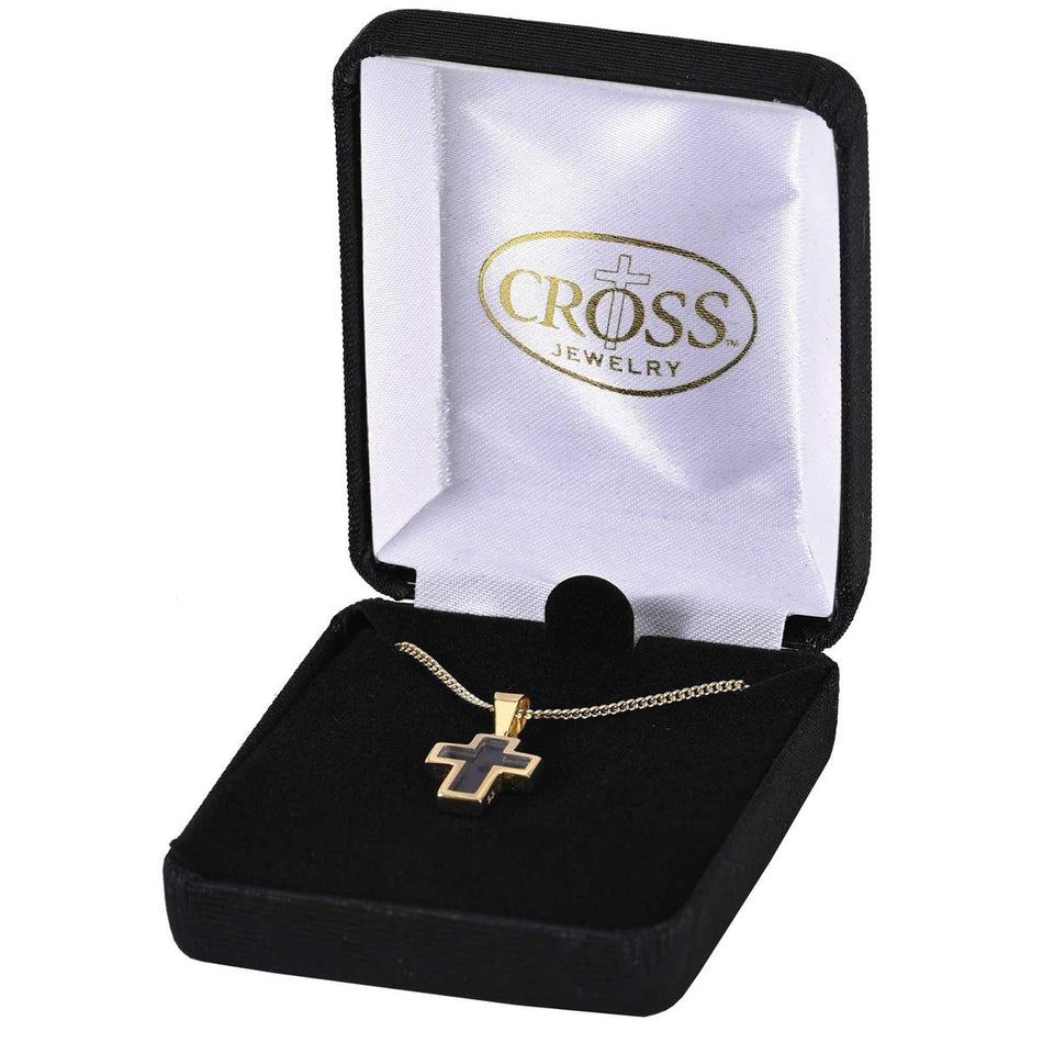 Gold Plated Mustard Seed Petal Cross Necklace Symbolic Cutout Faith Pendant by Dicksons, product view 2