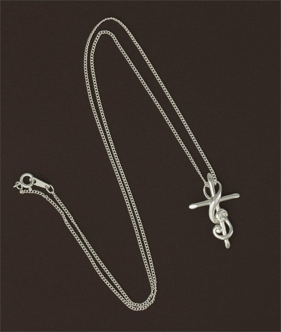 Cross Musician's Prayer Treble Clef Silver-Plated 20-Inch Pendant Necklace by Dicksons, product view 2
