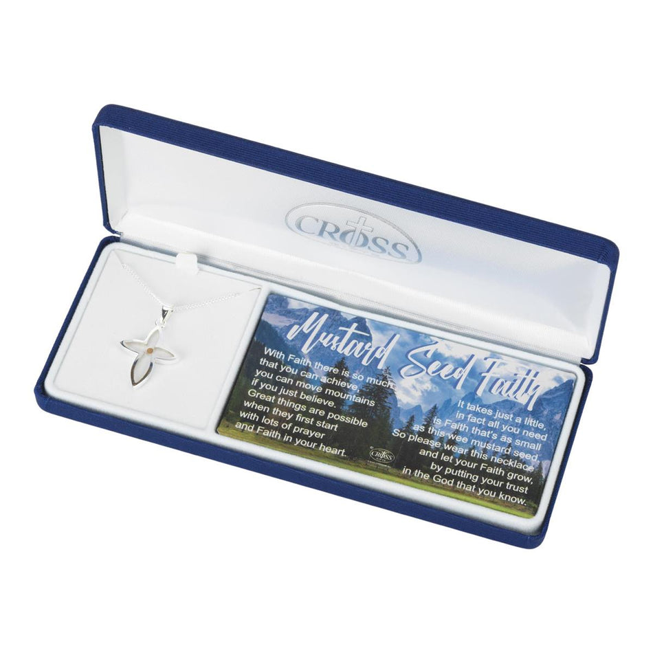 Mustard Seed Petal Cross Women's 20 Inch Silver-Plated Necklace by Dicksons, product view 2
