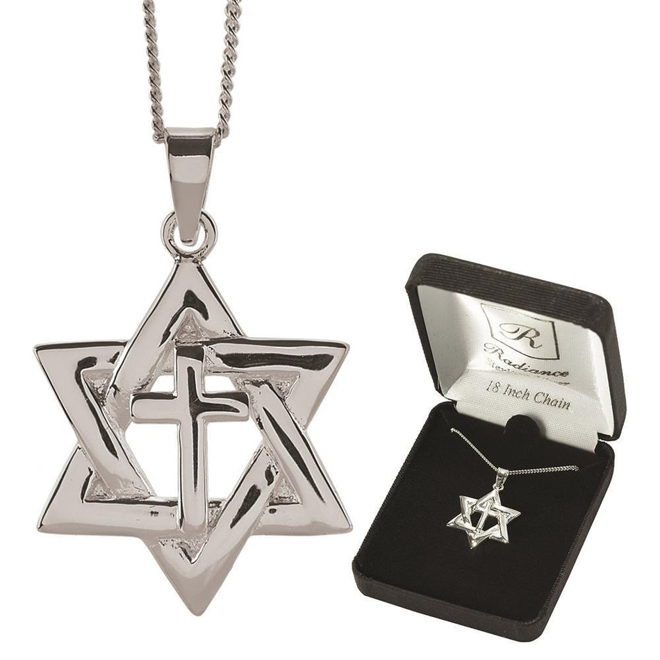 Necklace Sterling Silver Star/david/Cross-18" Dbox by Dicksons