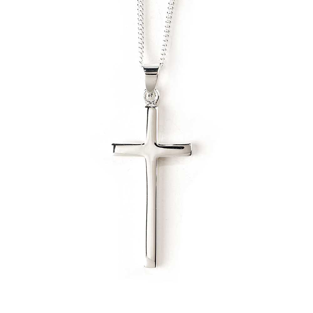 Necklace Sterling Silver Long- Thin Cross-18"dbx by Dicksons