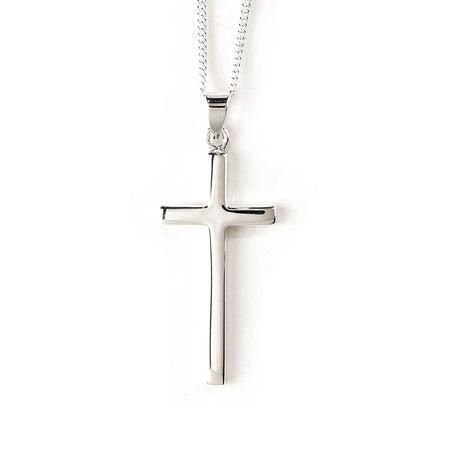 Necklace Sterling Silver Long- Thin Cross-18"dbx by Dicksons