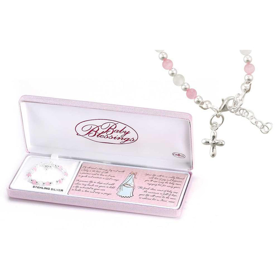 Baby Blessings Bracelet Pink And White by Dicksons