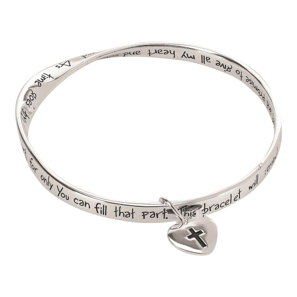 Bracelet cross/Heart Mobius/Heart Silver Plated by Dicksons
