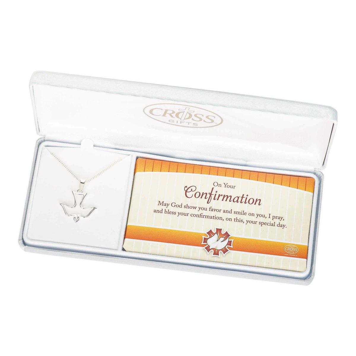 Necklace confirm Open Decend Dove Silver Plated -18" by Dicksons