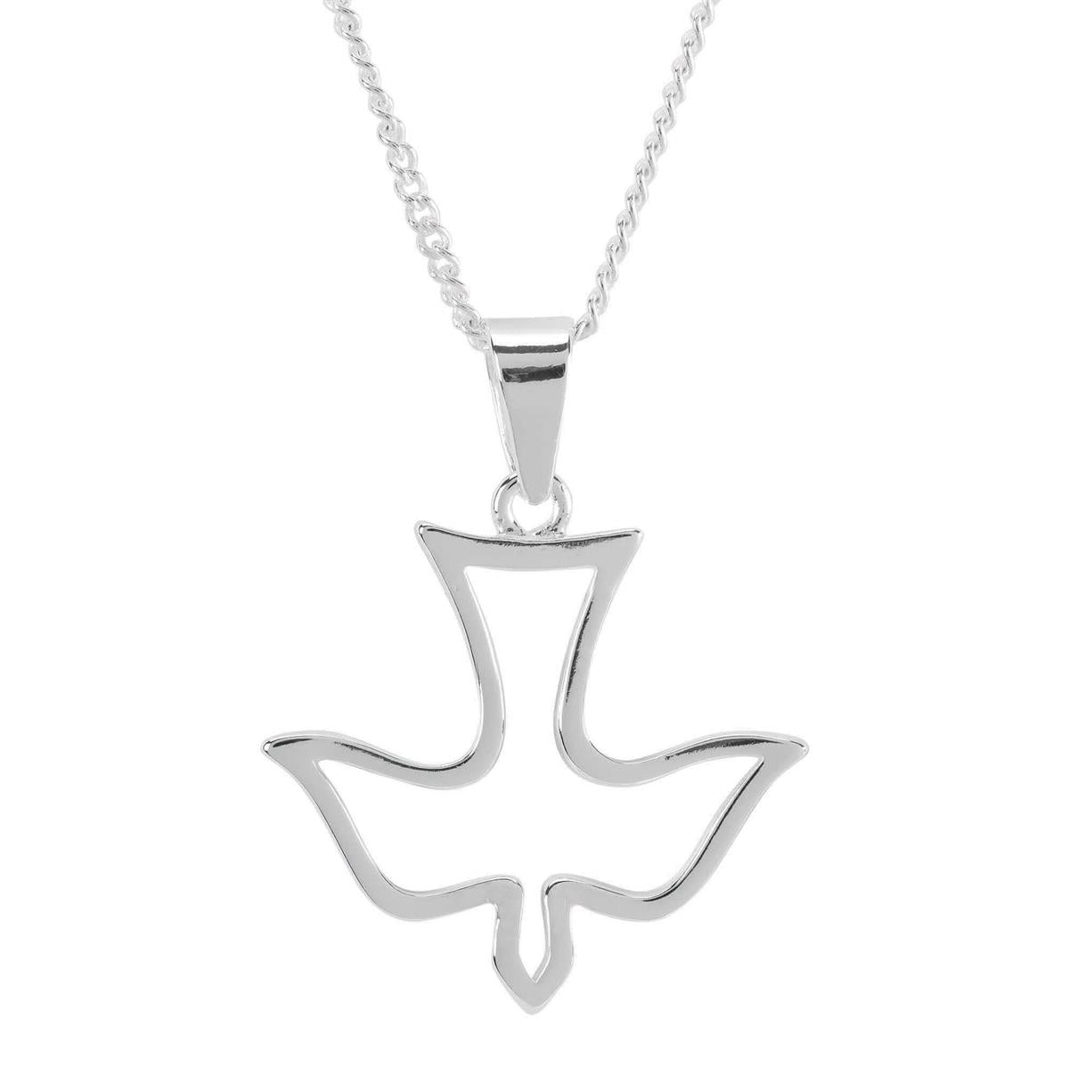 Necklace confirm Open Decend Dove Silver Plated -18" by Dicksons, product view 2
