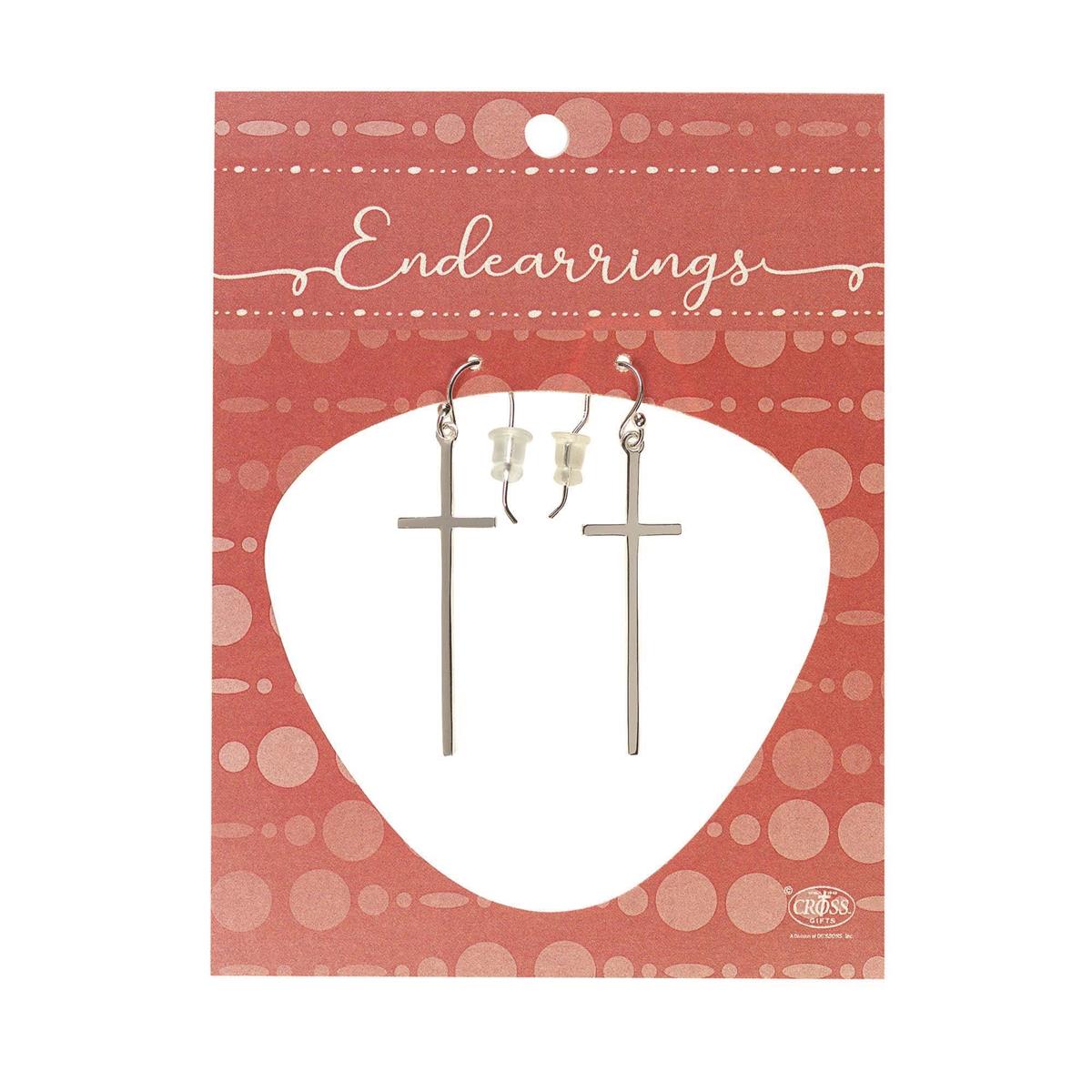 Earring With 1-3/8" Thin Box Cross by Dicksons