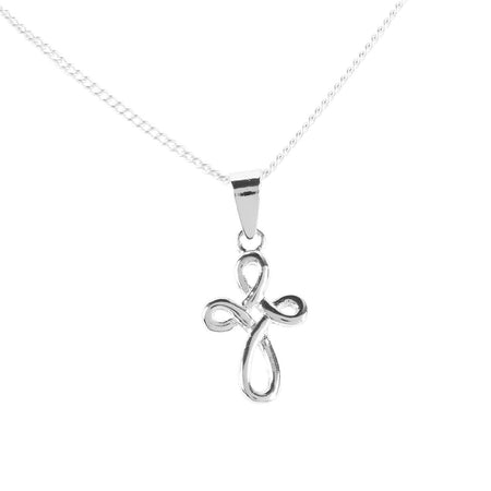 Open Rounded Cross Silver Tone, 18 Inch, Plated Metal, Women's Everyday Necklace by Dicksons