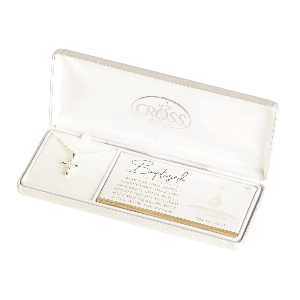 Necklace Womens Baptism Petal Cross by Dicksons