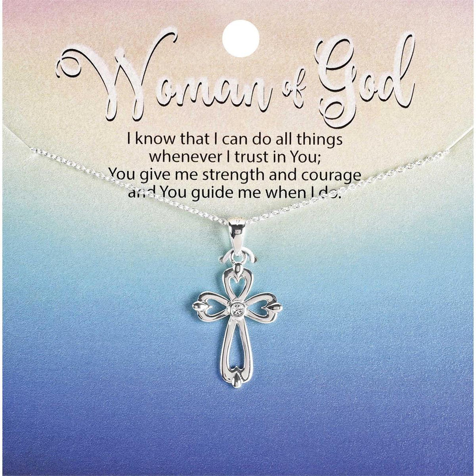 Necklace Open Bud Cross Carded 18L by Dicksons